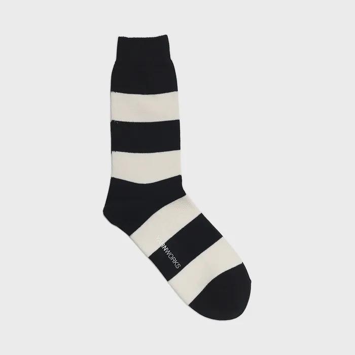 [Базовый цвет, 5 пар] work#rugby / Модные носки в широкую полоску для регби
