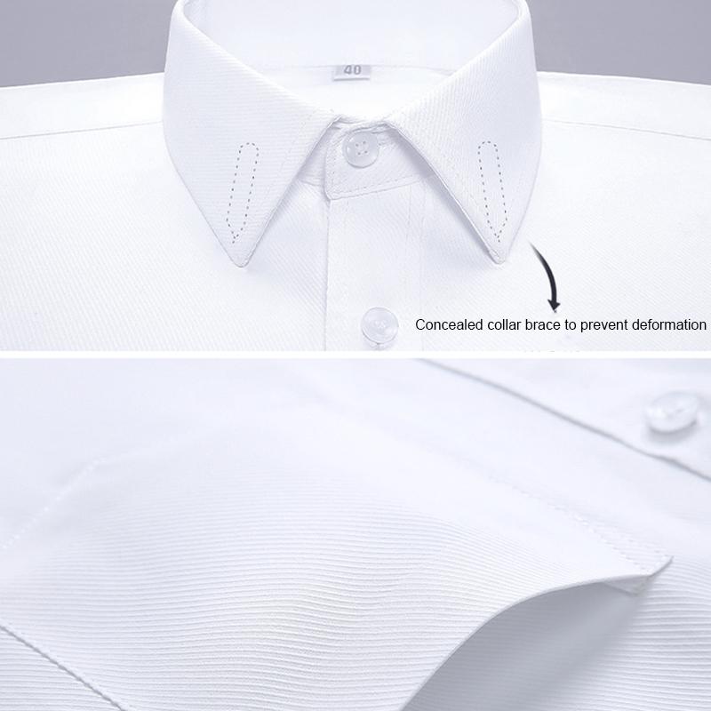 Мужская повседневная деловая рубашка большого размера с длинными рукавами, белая, синяя, черная, умная, мужская, социальная, классическая рубашка для больших размеров