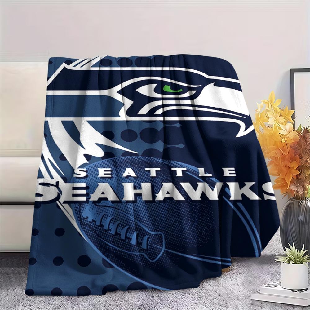 Фланелевое одеяло с принтом Seattle Seahawks, Высококачественное, Удобное для всех сезонов, Декор для дома, Тепло и уют, Идеально для рождественских подарков
