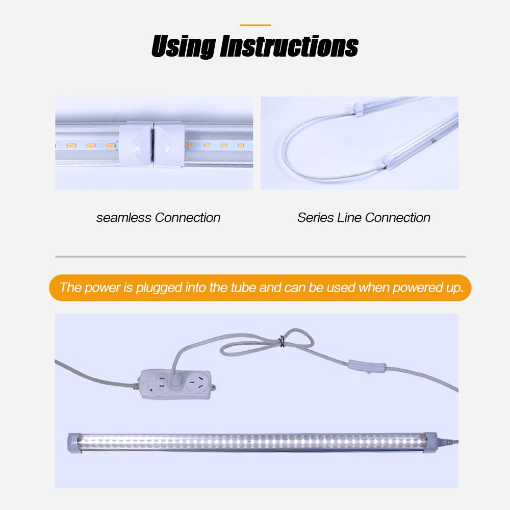 Набор из 5 светодиодных лент для выращивания растений, 5 Вт, T5, трубчатый светодиод для растений, встроенный светильник высокой мощности, выдвижной, 24 шт.