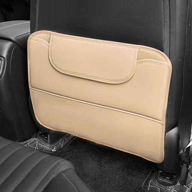 PU Leather Car Anti-kick Pad Auto Seat Back Organizer Storage Bag Car Backseat Anti Scratch Protector Pads With Cover