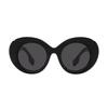 Logo On the Side Plastic Irregular Sunglasses Women's Black