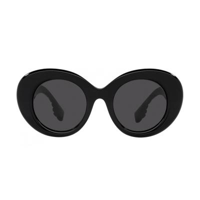 Логотип на боковой стороне пластиковые неправильной формы солнцезащитные очки женские черные