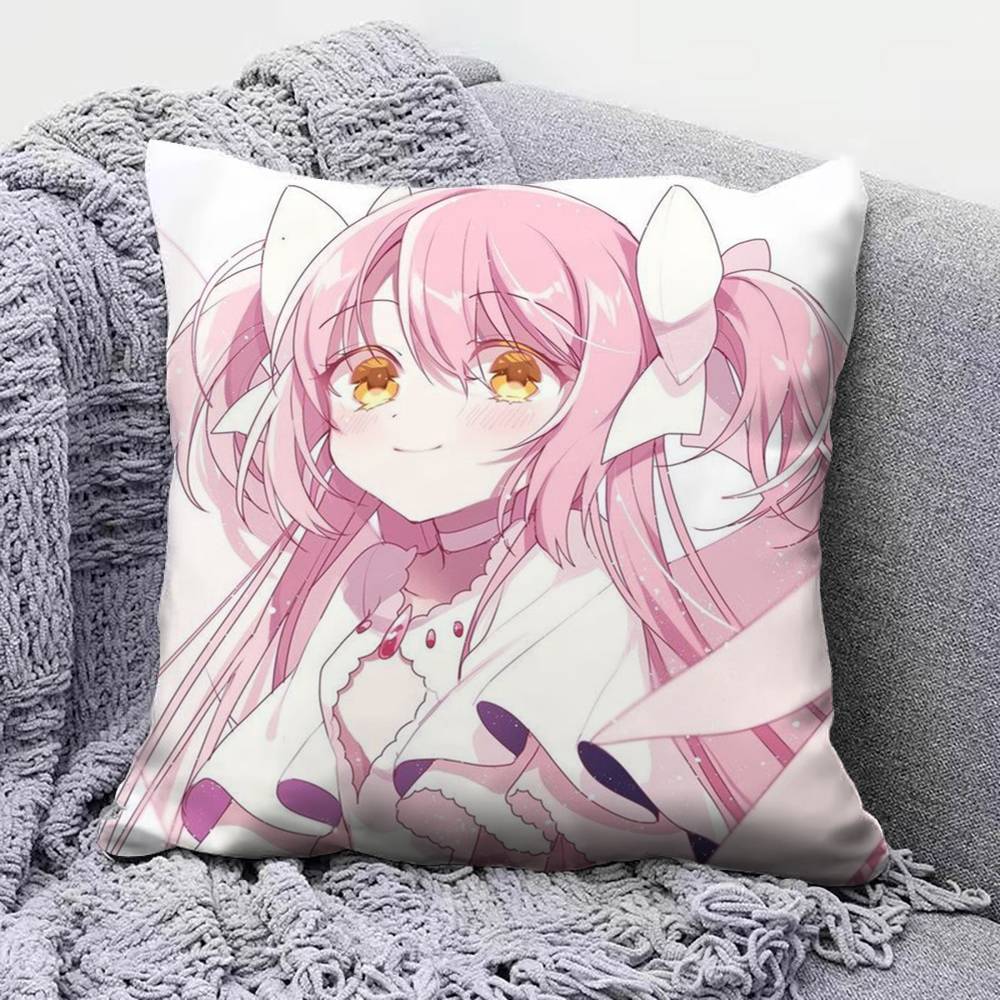Madoka Kaname Anime Girl Puella Magi Madoka Magica Pillow Covers, Home Sofa Cushion Covers And Aecorative Custom