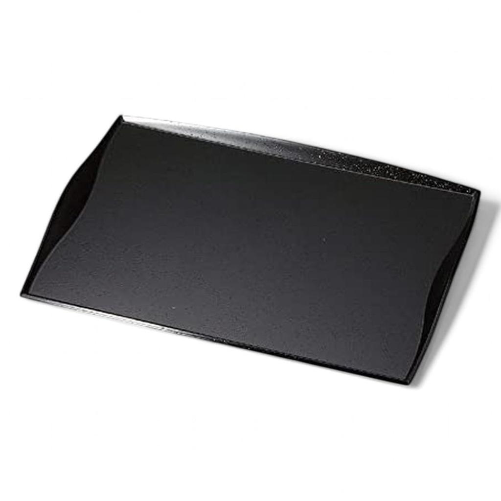 Made In Wave X X with Rim J-kitchens Placemat, Tray, Japan, Simple, Heat-Resistant, Pattern, Black, SL, 46.2cm 32.8cm 2.7cm, 5-Shaku,