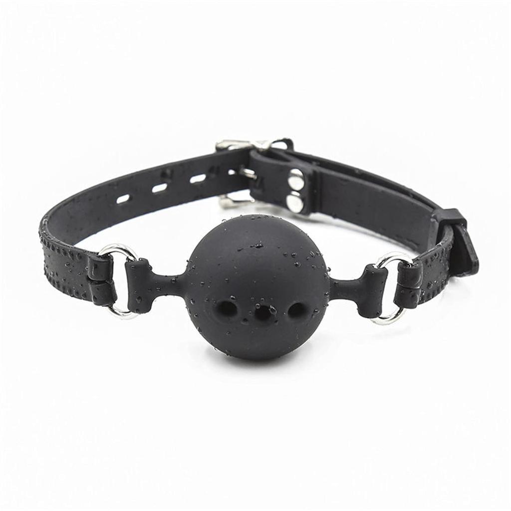 SM Gag Ball Diameter Silicone with Hole Mouth Plug Mouth Gag Ball SM Goods Restraints Cosplay Captive Play Slave Adult Goods Black 4.5cm (M4.5cm)