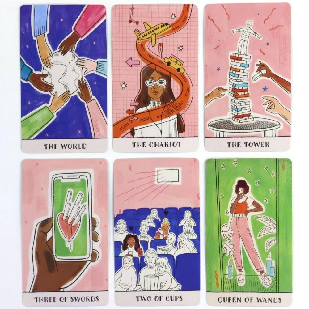 Карты Таро Real Talk 10,3*6 см, современные иллюстрации, вдохновленные современной жизнью, с характерными архетипами и сценами, 78 шт. карт