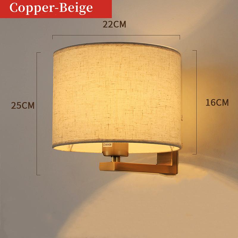 Современный светодиодный настенный светильник с лампой E27, круглая тканевая абажура, настенный бра, освещение для помещений, для отеля, спальни, прикроватной тумбочки, домашнего декора