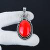 Серебряный кулон с натуральным красным кораллом из стерлингового серебра 925 пробы — дизайн в виде бабочки ручной работы, повседневные украшения, уникальный кулон в подарок на День отца