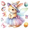 Easter 2026 Window Stickers Cute Angel Bunny Static Cling Decals for Bedroom Living Room Home Decor