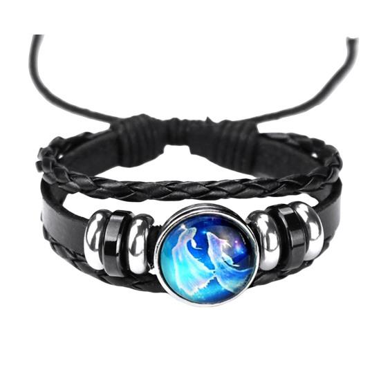 Браслет-унисекс Constellation, многослойный, плетеный, из искусственной кожи, регулируемый, сплав, светится ночью