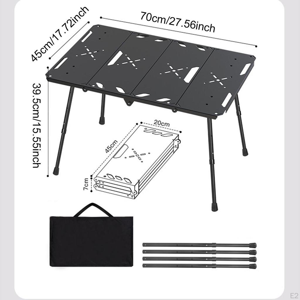 Стол для кемпинга из алюминиевого сплава для использования на открытом воздухе с сумкой для переноски и аксессуарами