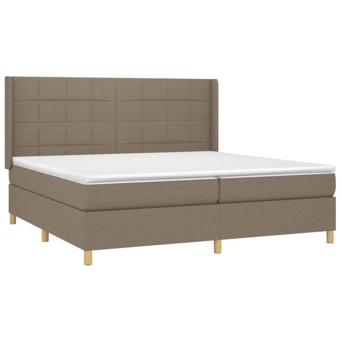 Maison Exclusive - Sommier à lattes de lit avec matelas Taupe 200x200 cm Tissu