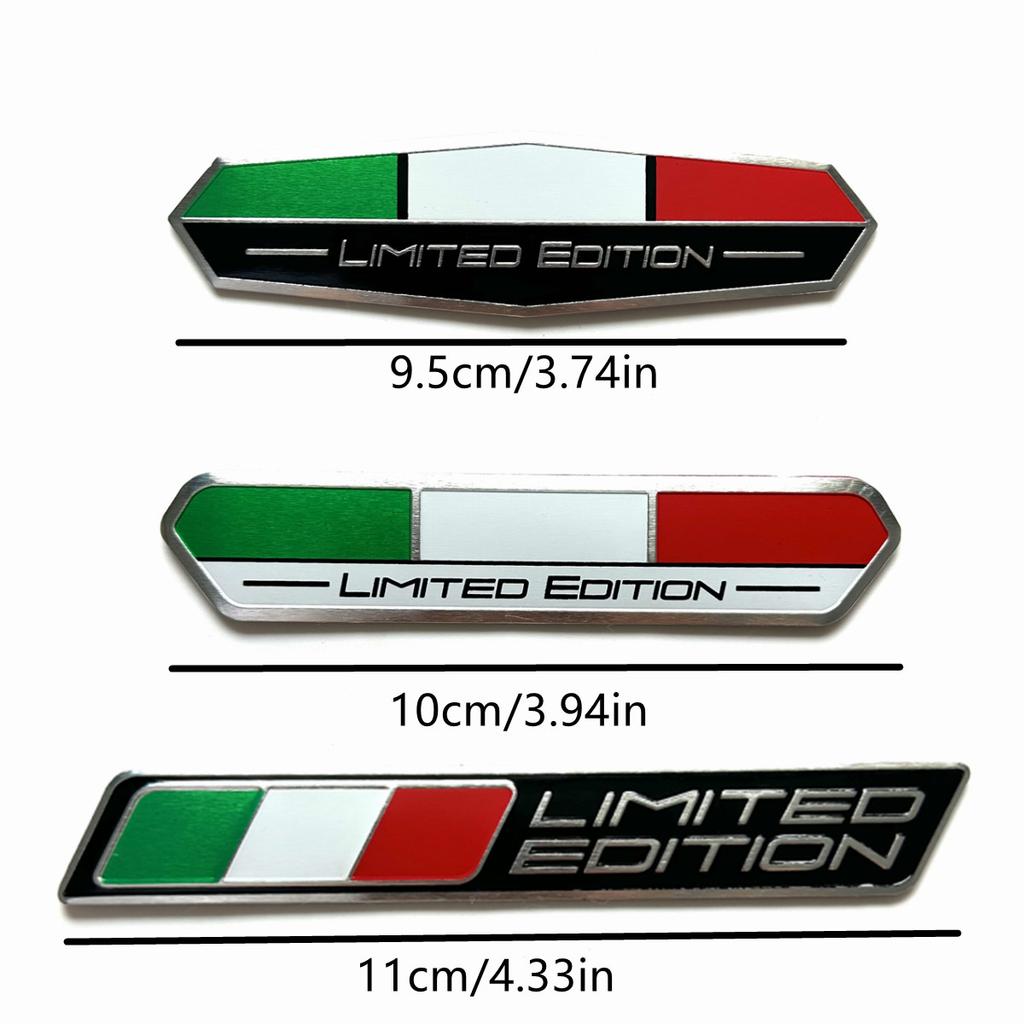 Limited Edition Italy National flag Aluminium Adhesive Emblem Rear Trunk Badge Fender Sticker Body Decal car emblem