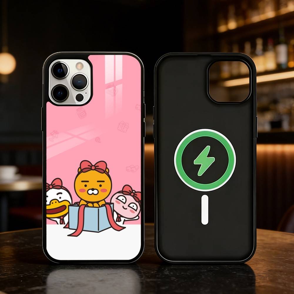 K-Kakao Friends Phone Case For iPhone 17 16 15 14 13 12 Pro Max Plus for Mirror Wireless Magnetic Cover