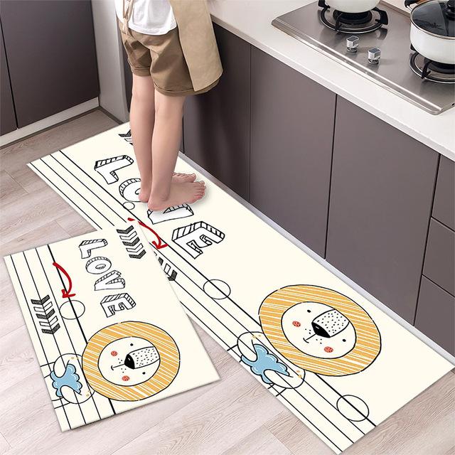 Модный простой кухонный напольный коврик в скандинавском стиле, домашний ковер, длинный полосатый дверной коврик, современный домашний декор 