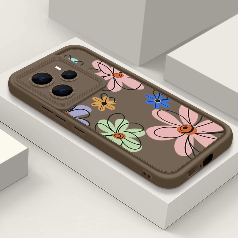 Мягкий силиконовый чехол для телефона с цветочным принтом для Xiaomi 14T Pro 13T Poco X7 F6 X6 Redmi Note 14 Pro 13 12 11 TPU противоударный защитный бампер для объектива