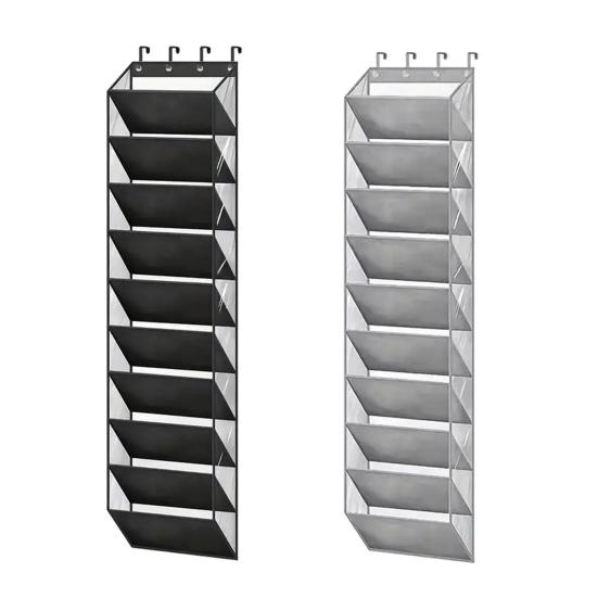 Yousheng 10-ярусный прозрачный накладной органайзер для обуви с 10 большими глубокими карманами, вмещает 20 пар, подвесное хранилище, органайзер для шкафа, вешалка, вмещает до 80 предметов