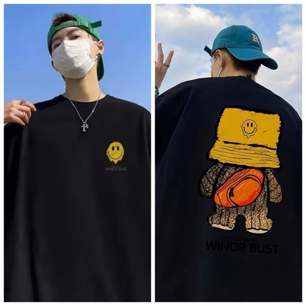 Large Cotton Men's Korean Printed Short Sleeved T-shirt for Summer Men's Casual Fashion Short Sleeved T-shirt for Men's Clothing