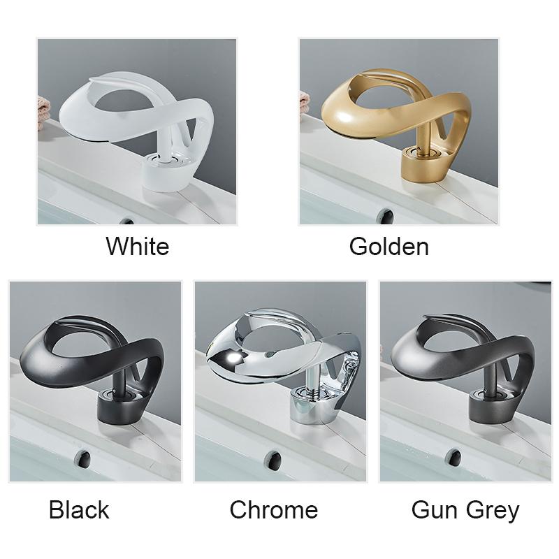 Роскошный белый смеситель для раковины в ванной, черный смеситель для раковины с водопадом, латунный смеситель для раковины с горячей и холодной водой