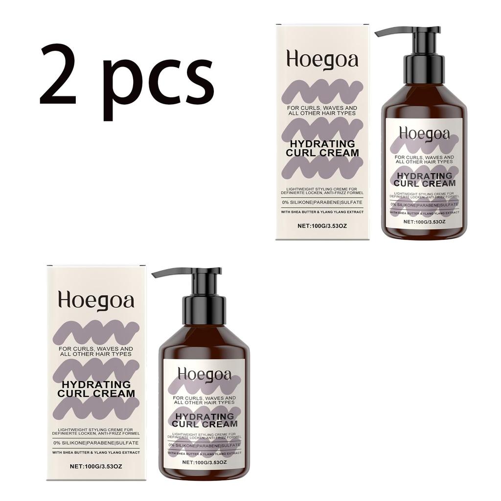 Hoegoa Увлажняющий крем для упругости кудрявых волос 100г Против пушистости Объем кудрявых волос Натуральный объем Стайлинг Уход за волосами Эластификатор