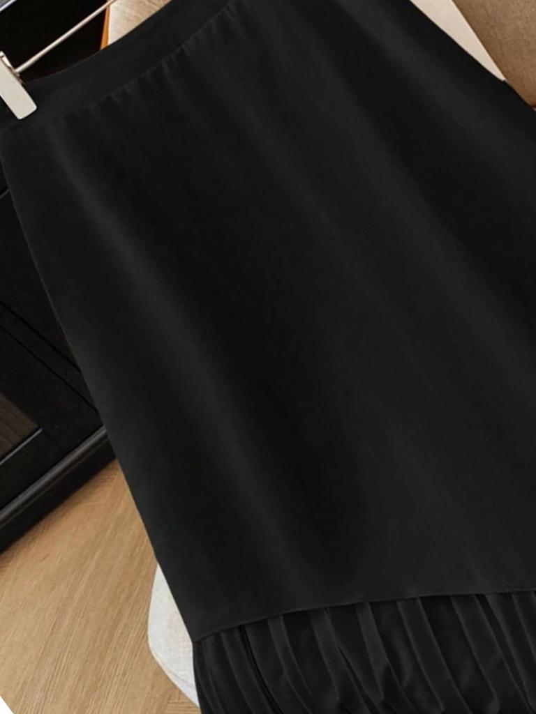 Женская асимметричная плиссированная вязаная юбка большого размера