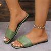 Fashion Shoes for Women Hot Sale Square Toe Women's Slippers Summer Open Toe Solid Outdoor Casual Beach Large Size Comfortable Slippers