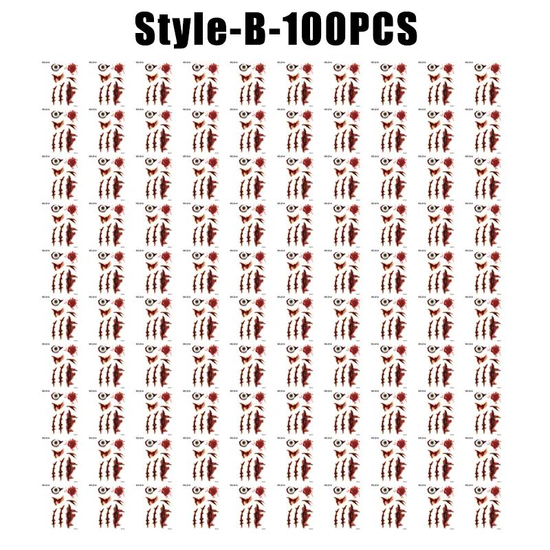 Хэллоуин Водонепроницаемые Временные Наклейки Татуировки Сексуальный Кровавый Макияж Зомби Шрам Татуировка Украшение Рана Ужас Кровь Наклейка