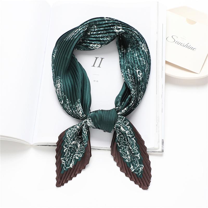 New plaid silk scarf European and American temperament scarf simulation silk spring summer decorative scarf professional silk scarf crumpled square sc