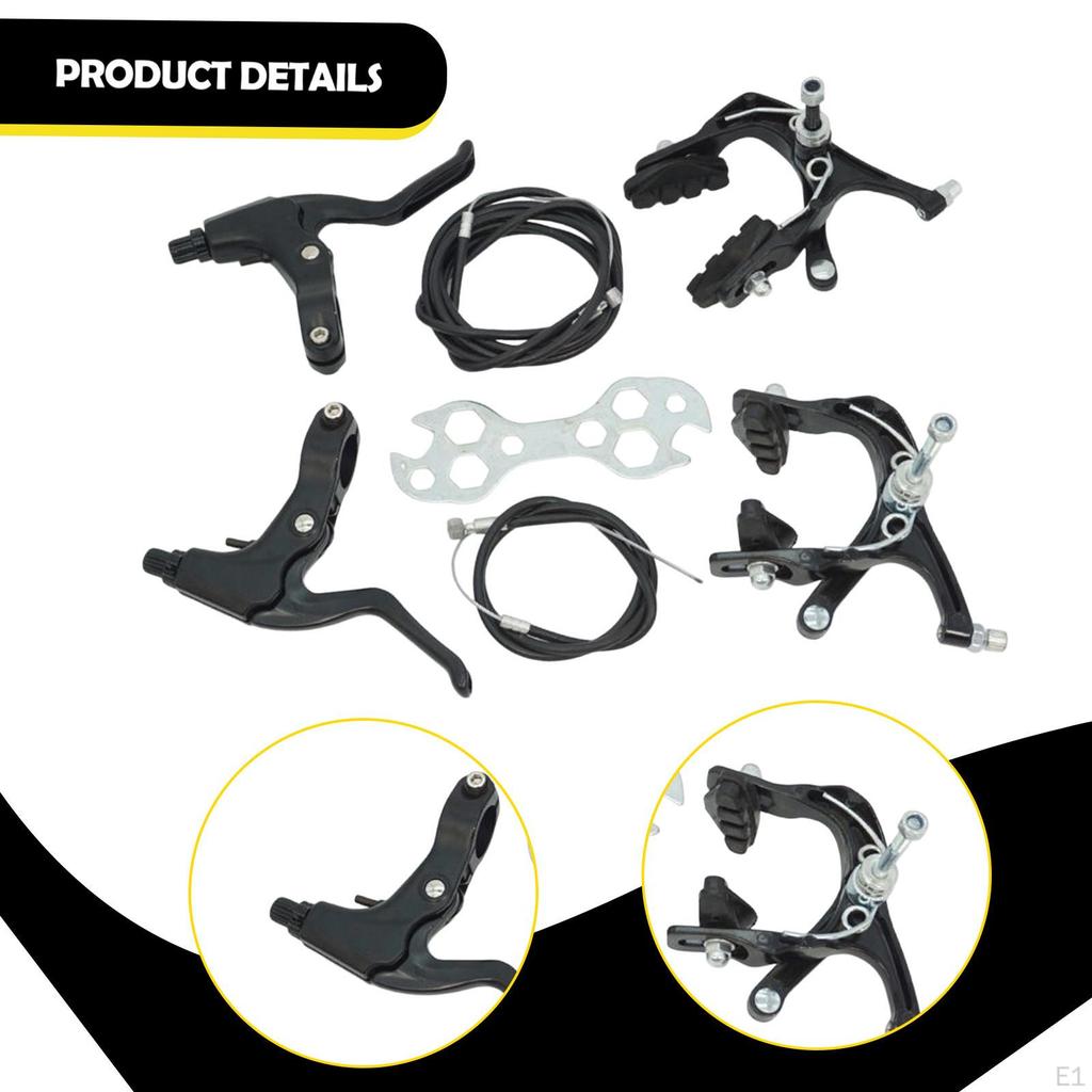 Bicycle Brake Kit with Cable, Spare Parts for Repairing Grips, Front And Rear Levers