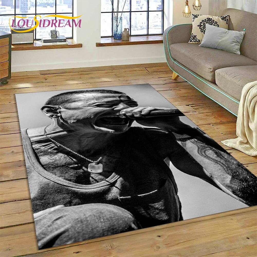 3D Retro Rock Band 3D L-Linkin-Park Rug Carpet for Living Room Bedroom Home Decor,Floor Mat Non-slip Decoration for Sofa Doormat