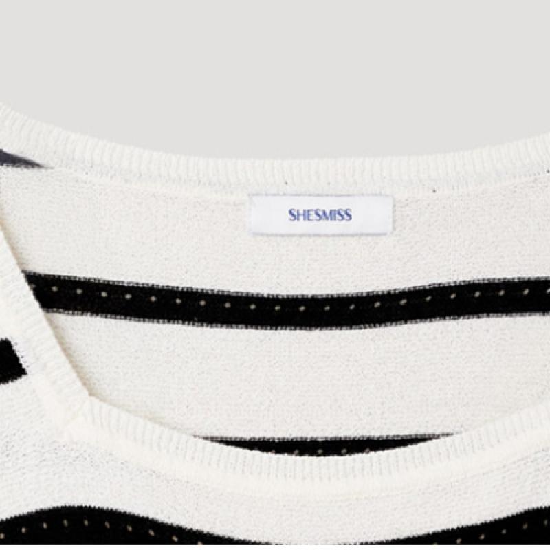 [She S miSS] Square Neck Stripe Knit SSkpop22240 Cr