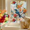 Laser-cut Vintage Floral Bluebird Bedroom Home Décor Glass Window Decals