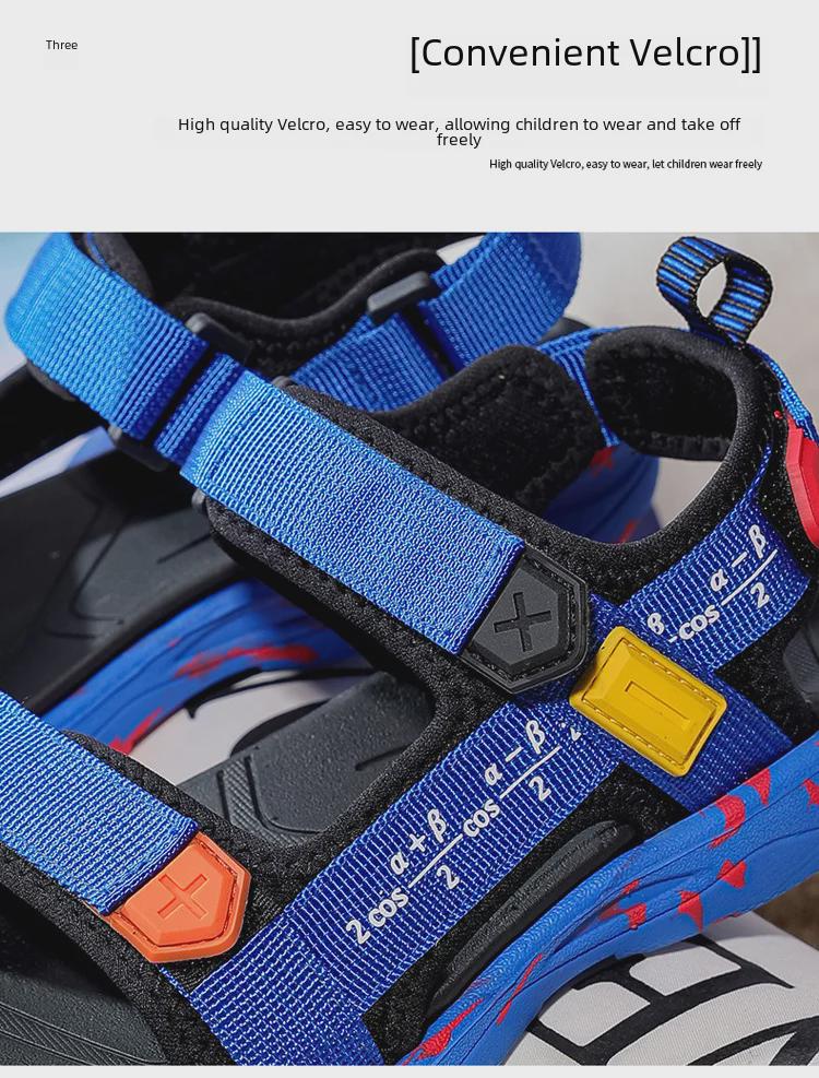 Легкие модные сандалии для мальчиков — мягкая подошва, нескользящая, летняя пляжная обувь для детей среднего и большого размера