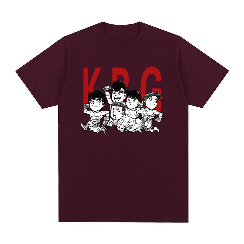 Винтажная футболка KBG Hajime No Ippo Хлопковая мужская футболка Команда Макуноучи Иппо Камогава Новая футболка Топы для женщин