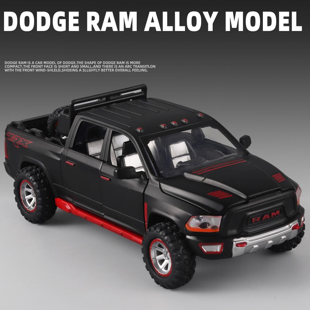 1:32 RAM Pickup Truck Alloy Model with Sound Light & Spring Back Action Kids' Toy for Adventurous Play
