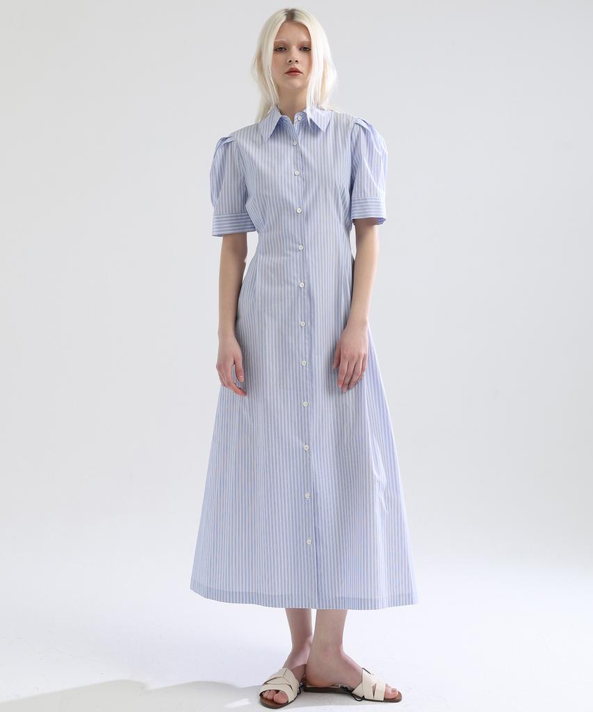 Stay With Me Striped Shirt Dress_Sky Blue