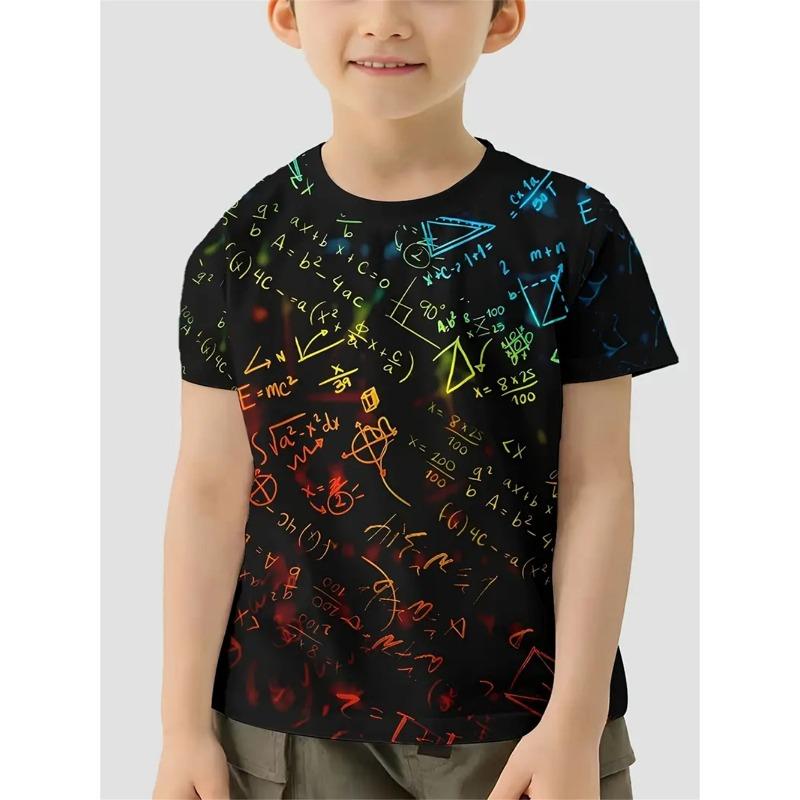 Simple Geometry 3d Print Retro Top Tee Shirt Kids Boys Clothes Short Sleeve Casual Children's Clothing Fashion T Shirt For Boys