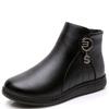 Fashion 2024 Fashion Winter Women Leather Ankle Boot Female Thick Plush Warm Snow Boots Mother Waterproof Non-slip Booties Female Shoes
