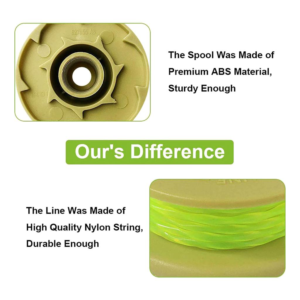 Комплект из 6 струн для триммера, сменная катушка с автоматической подачей лески для беспроводного триммера Weed-Eater AC80RL3 18 В 24 В 40 В