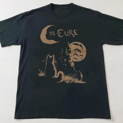 Футболка The Cure Cat, Альтернативный инди-рок 90-х, Унисекс, Музыкальные подарки, Подарки для любителей кошек, Подарки для фанатов The Cure, Футболка с логотипом группы, Графическая футболка The Cure