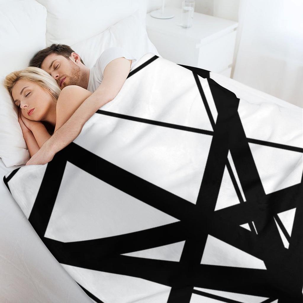 EVH: authentic Black & White Stripes design (pure white) Throw Blanket Vintage Moving Giant Sofa Blankets