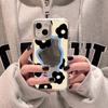 Роскошный чехол для телефона с зеркалом для макияжа для iPhone 16 Pro Max 11 13 14 15 12 16 Plus XR X XS 16promax 15promax Цветочные задние крышки Funda