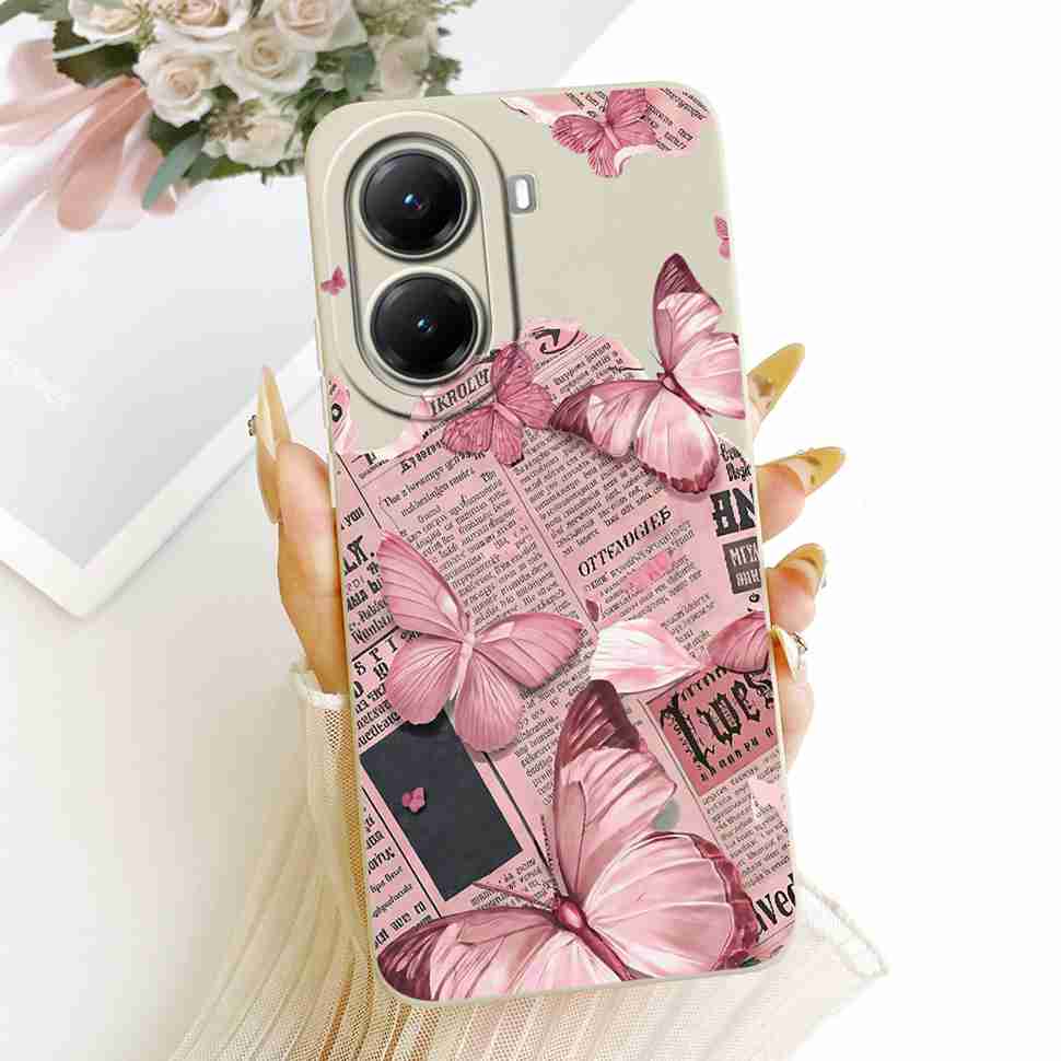 Butterfly Cherry For Xiaomi POCO X 7 x7 Pro 5G Case Clear Soft Bumper Protection Silicon Cover Capas For POCO X7 Pro