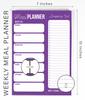 Inkdotpot Weekly Meal Planner Notepad 7"x10 , "Kitchen Menu" Magnetic Meal Planning Pad with Tear Off Grocery S-54 Sheets