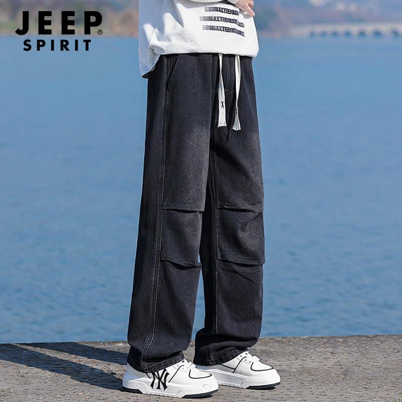 JEEP SPIRIT Мужские ретро прямые свободные джинсы широкого кроя