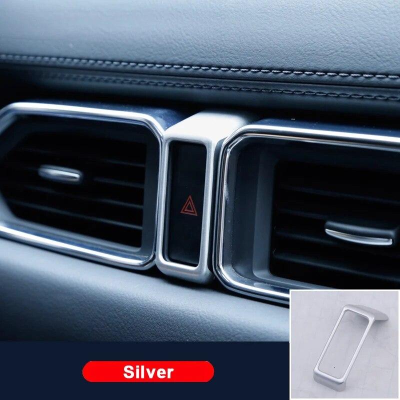 For MAZDA CX-5 CX5 CX 5 2017 2018 Car Dashboard Double Flash Warning Light Lamp Switch Frame Cover Sticker Trim