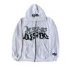Street Fashion Print Hoodie Graphic Zip Up Hoodies Hip Hop Streetwear Oversized Vintage Outfit