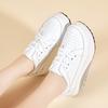 Женские кроссовки с увеличением роста Белые кожаные на платформе Повседневные Простые Толстая подошва Обувь для лифта с амортизацией