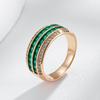 Wbmqda Роскошное Ретро Зеленый Натуральный Циркон Большое Кольцо для Женщин Цвет Розового Золота 585 Пробы Изысканные Свадебные Вечерние Антикварные Ювелирные Аксессуары